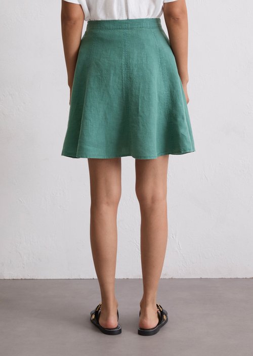 Relaxed short skirt — Dark green