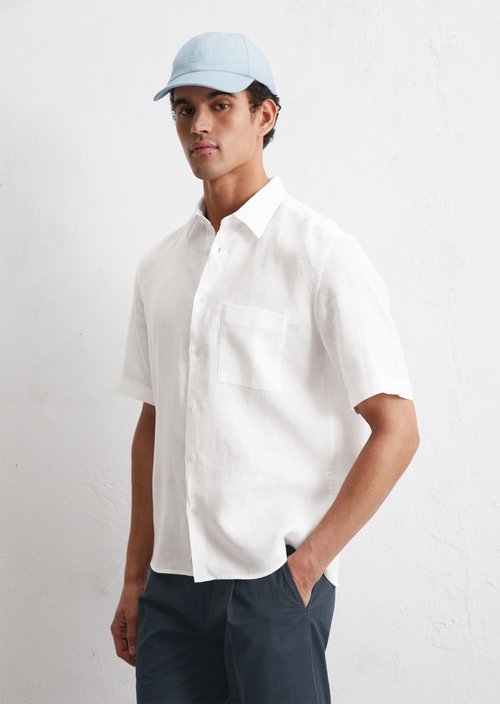 Regular short-sleeved shirt — White