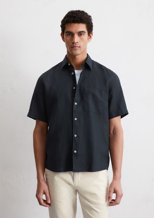 Regular short-sleeved shirt — Dark blue