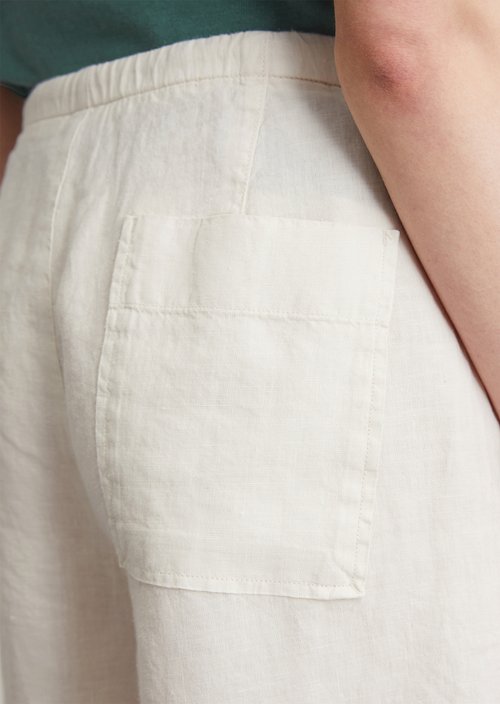 Linen shorts straight — Beige