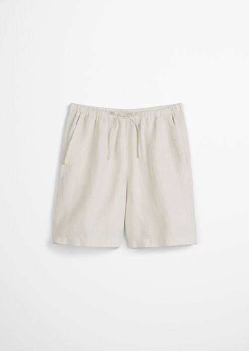 Linen shorts straight — Beige