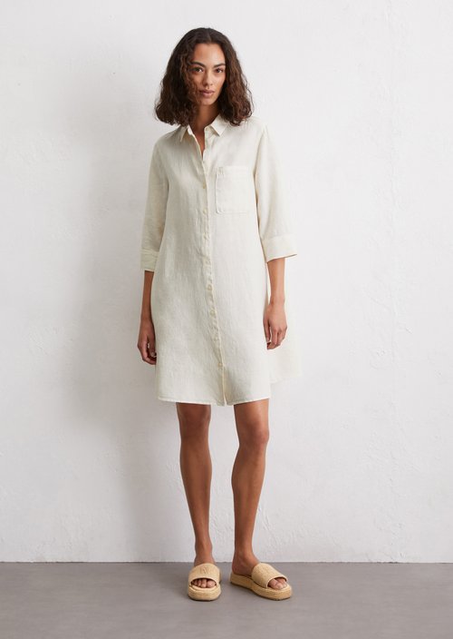 Relaxed linen dress — Beige
