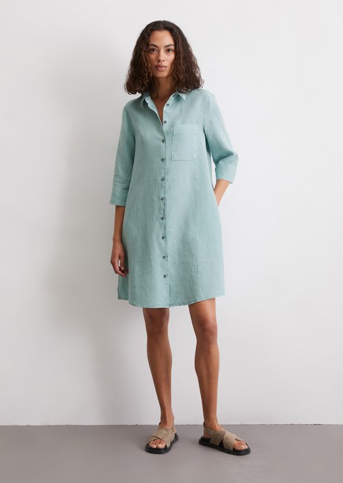Relaxed linen dress — Light green