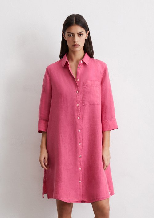 Relaxed linen dress — Rose