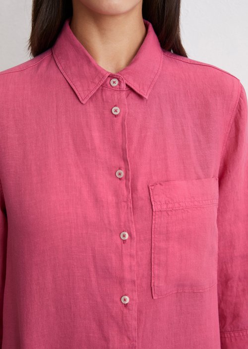 Relaxed linen dress — Rose