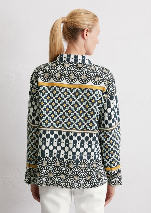 Print linen blouse regular — MF54