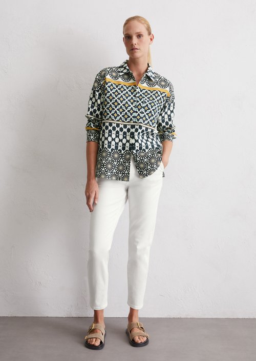 Print linen blouse regular — MF54