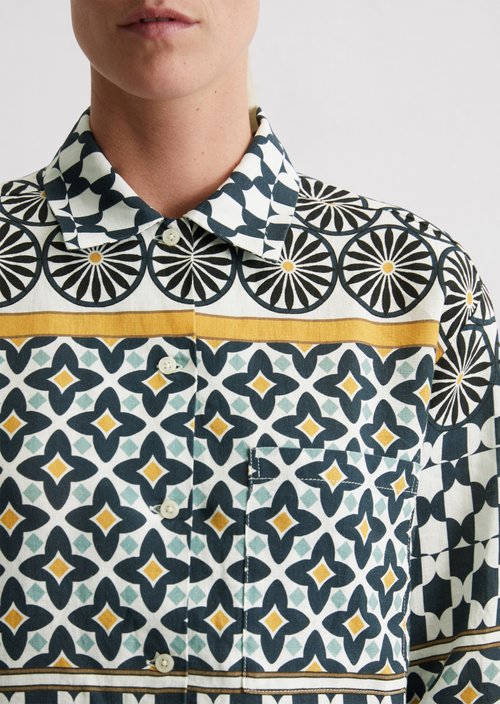 Print linen blouse regular — MF54
