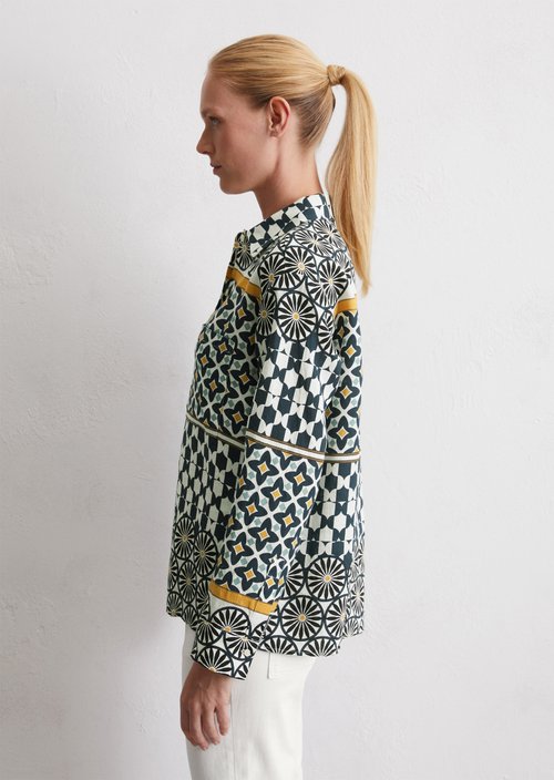 Print linen blouse regular — MF54