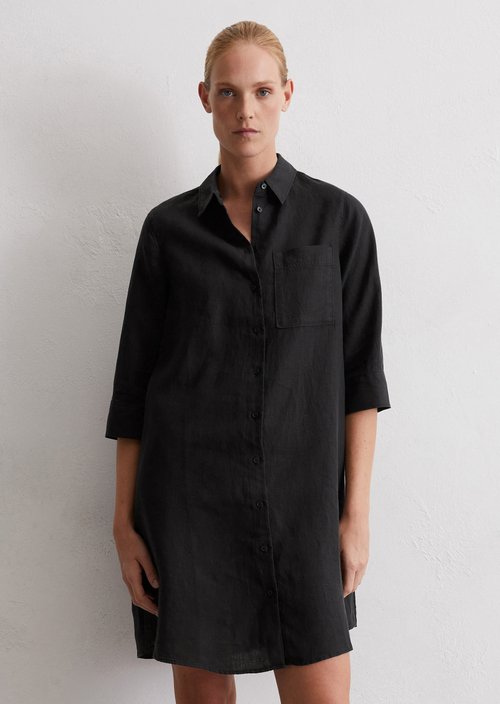 Relaxed shirt dress — Black