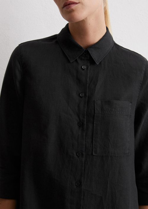 Relaxed shirt dress — Black