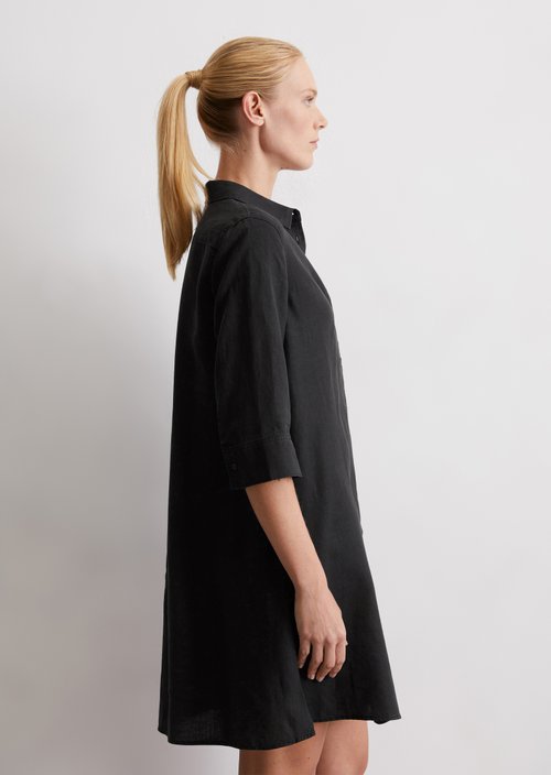 Relaxed shirt dress — Black