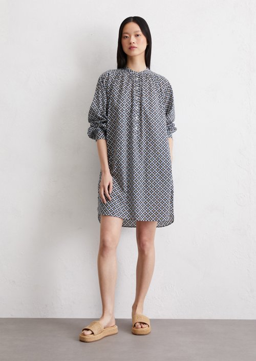 Marc O'Polo Relaxte overhemdjurk met print, Dames, blauw, 32, 100% Katoen
