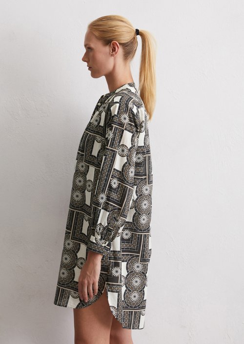 Relaxed print shirt dress — MF59