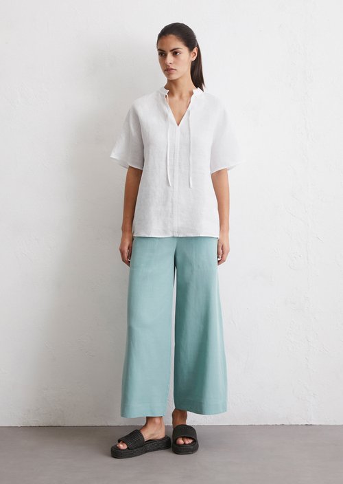 Linen blouse relaxed — White