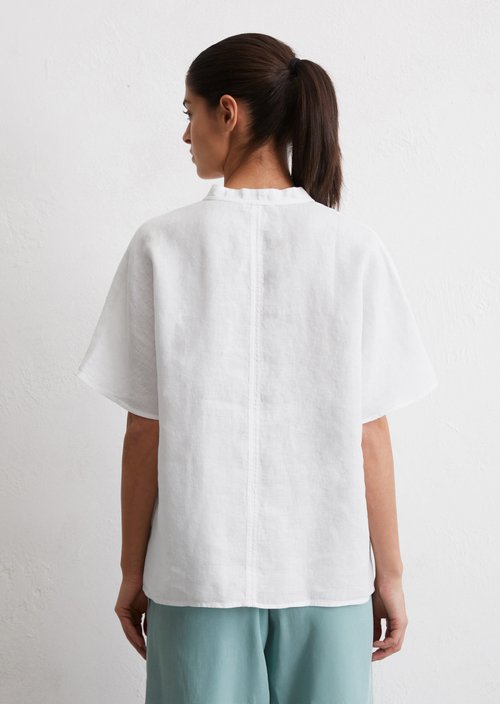Linen blouse relaxed — White