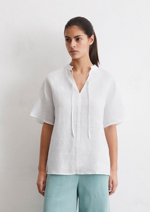 Linen blouse relaxed — White