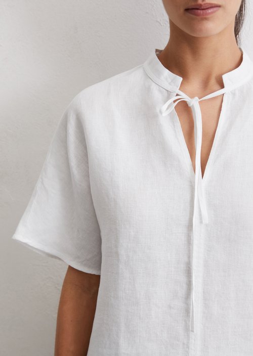 Linen blouse relaxed — White