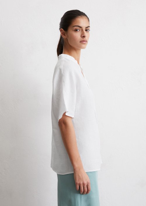 Linen blouse relaxed — White