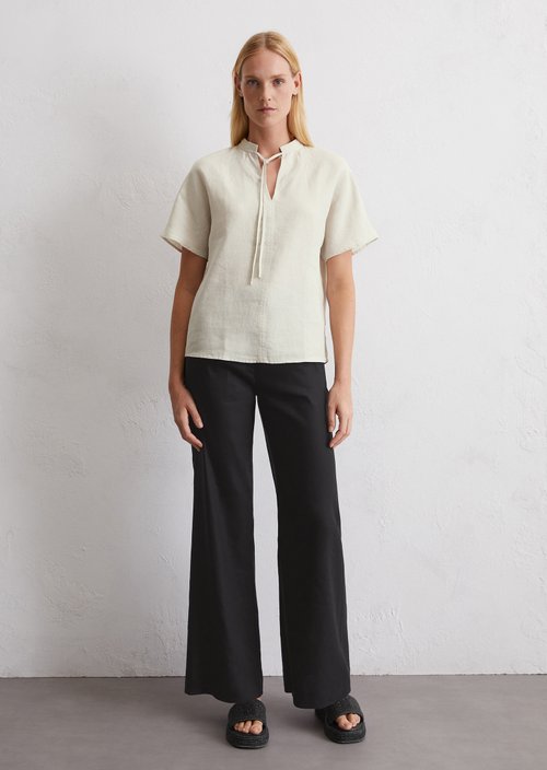 Linen blouse relaxed — Beige