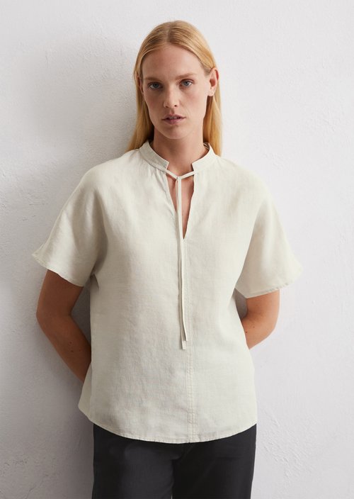 Linen blouse relaxed — Beige