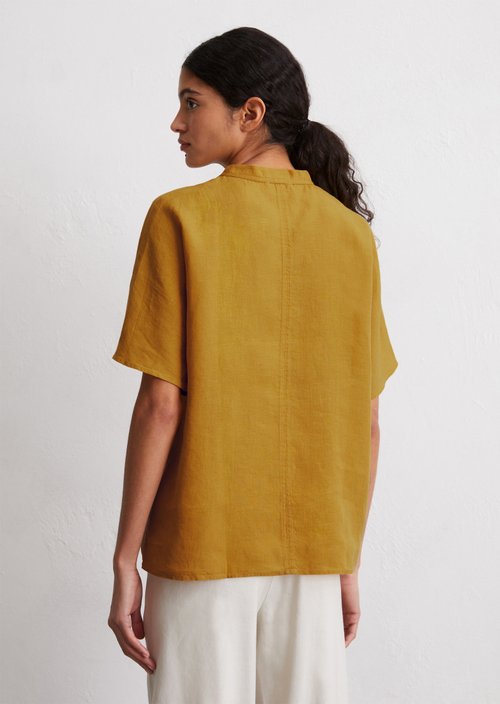 Linen blouse relaxed — Yellow