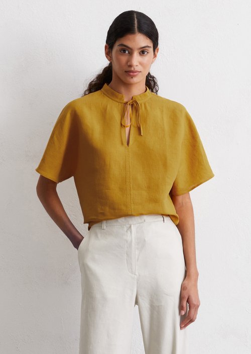 Linen blouse relaxed — Yellow