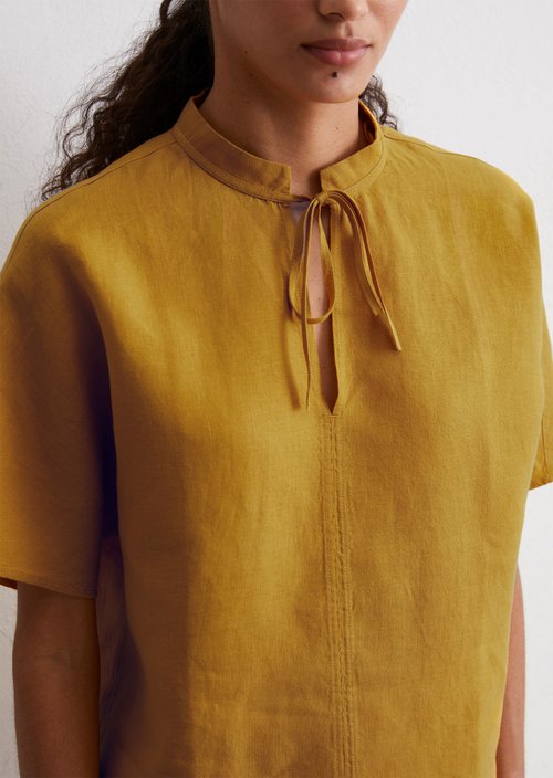 Linen blouse relaxed — Yellow