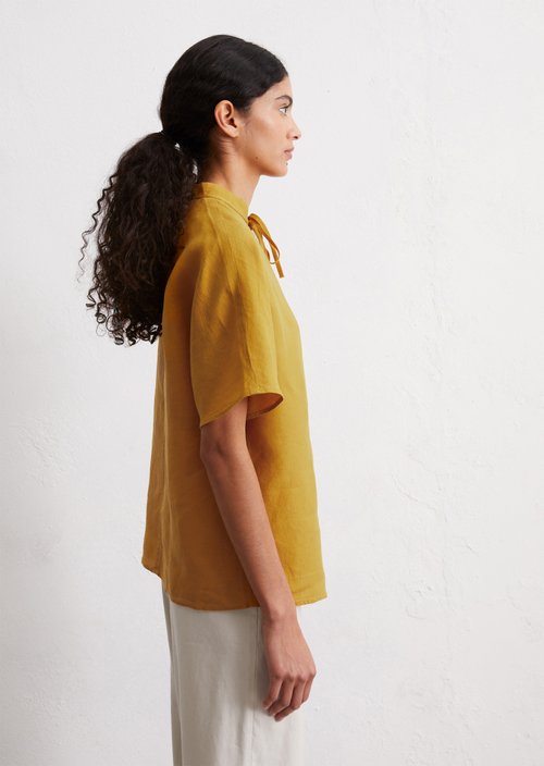 Linen blouse relaxed — Yellow