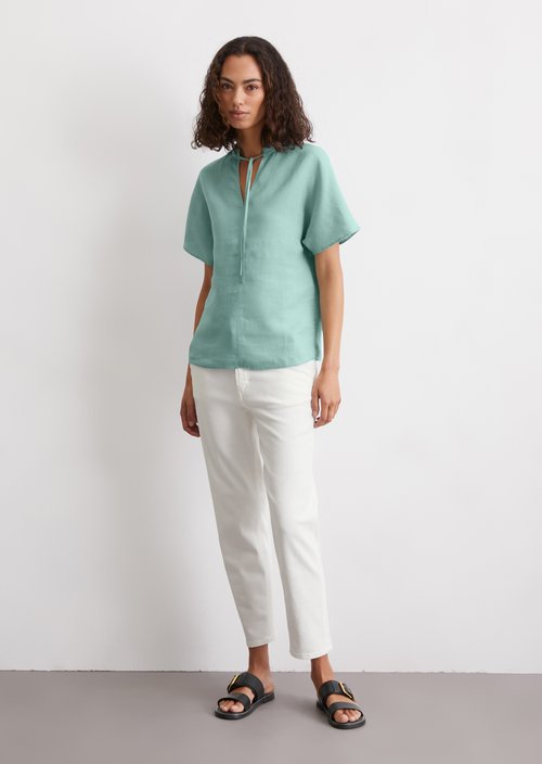 Linen blouse relaxed — Light green