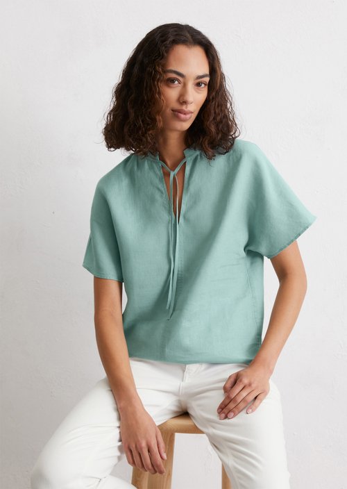 Linen blouse relaxed — Light green