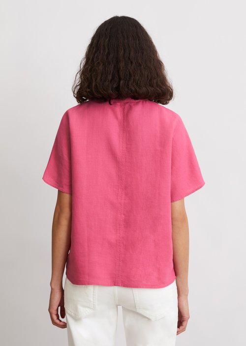 Linen blouse relaxed — Rose