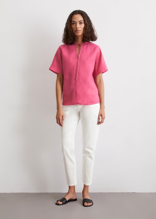 Linen blouse relaxed — Rose