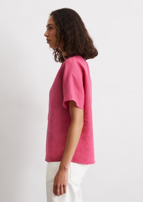 Linen blouse relaxed — Rose