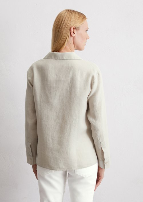 Linen blouse regular — Beige