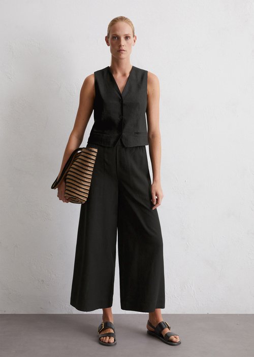 Culotte wide cropped — Black