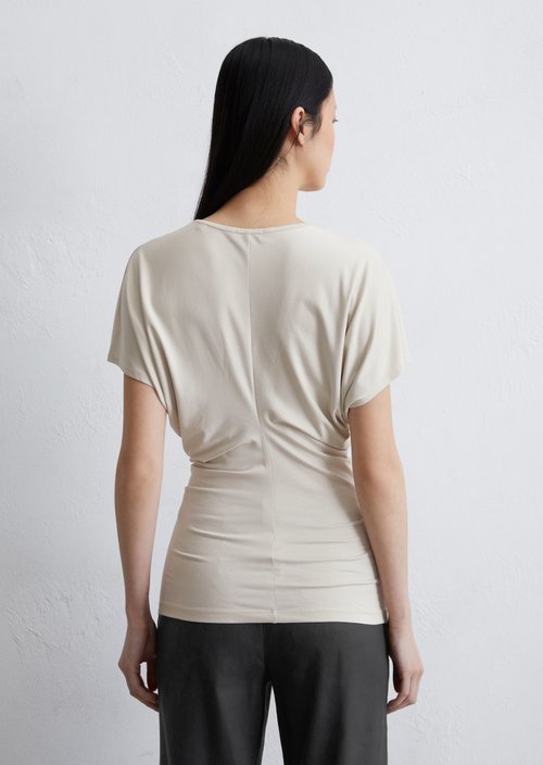 Shaped jersey blouse — Beige