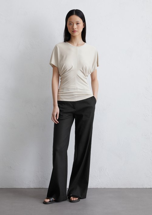 Shaped jersey blouse — Beige