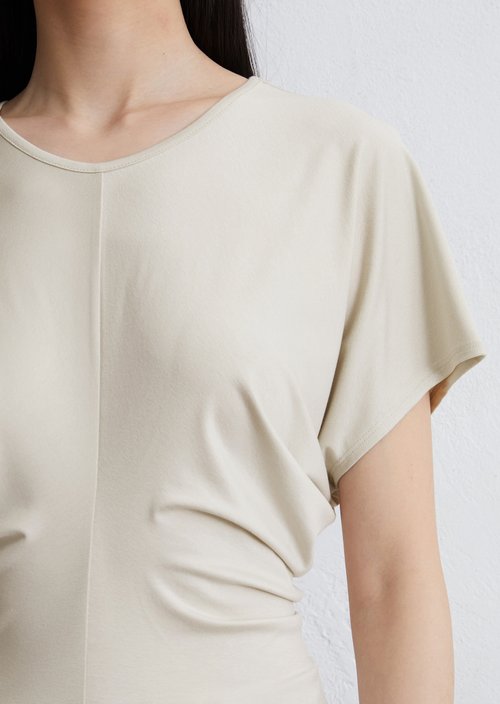Shaped jersey blouse — Beige