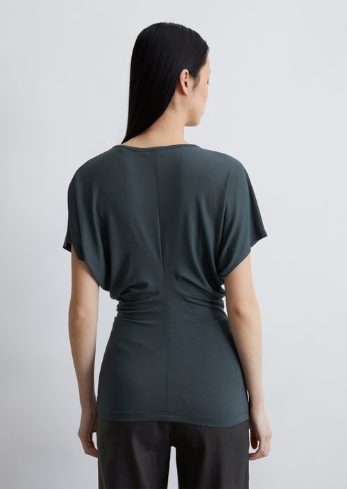 Shaped jersey blouse — Dark blue