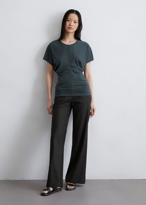 Shaped jersey blouse — Dark blue