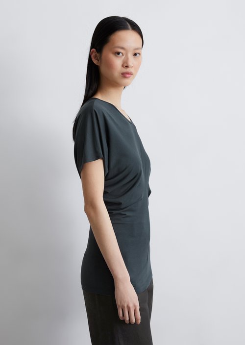 Shaped jersey blouse — Dark blue