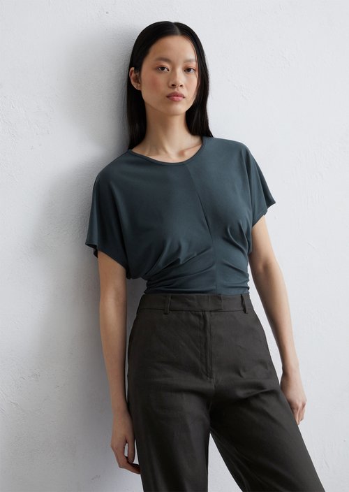 Shaped jersey blouse — Dark blue