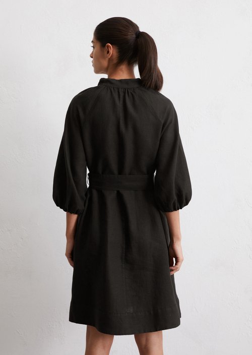 Relaxed linen dress — Black