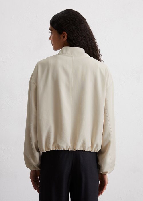 Cropped blouson — Beige