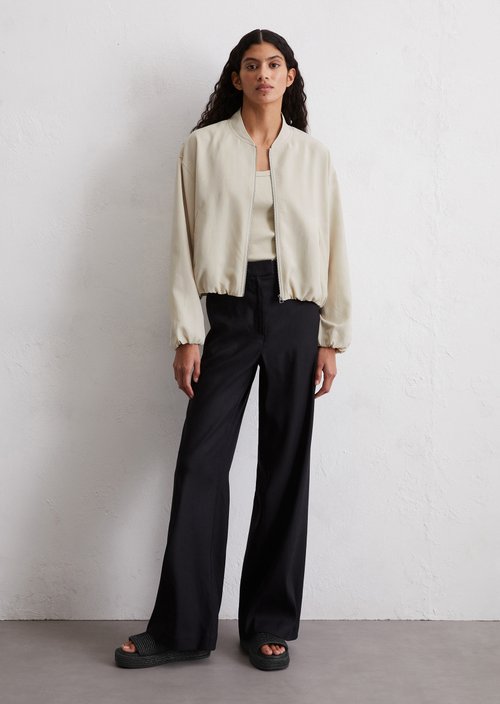 Cropped blouson — Beige