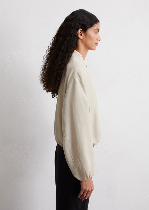 Cropped blouson — Beige