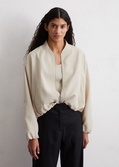 Cropped blouson — Beige