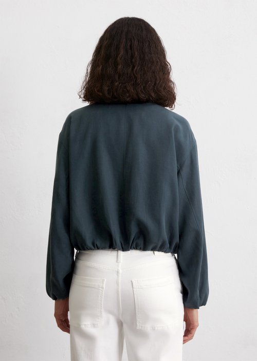 Cropped blouson — Dark blue