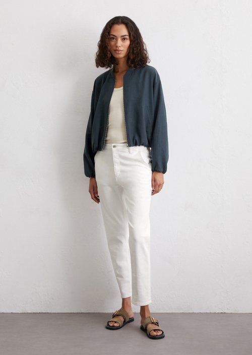 Cropped blouson — Dark blue